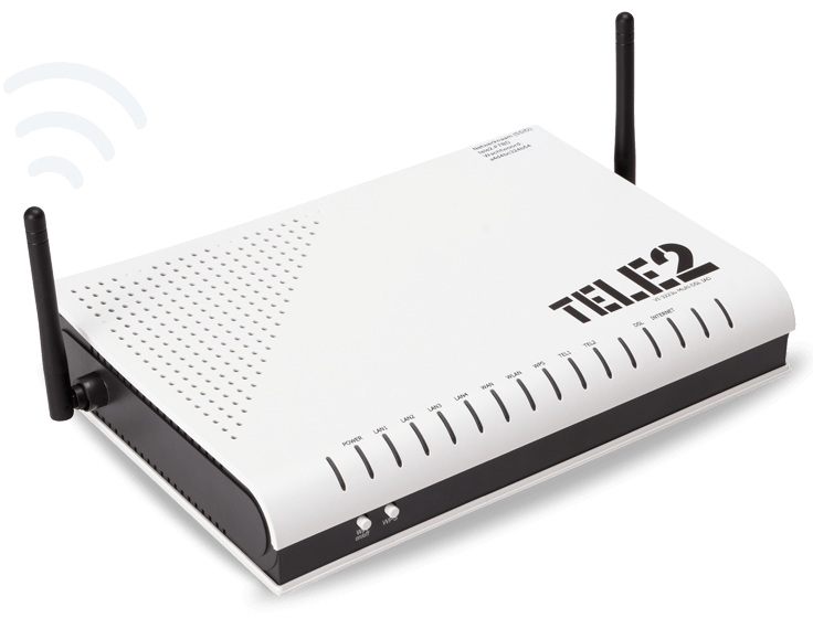 Tele2 modem met wifi signaal icoon