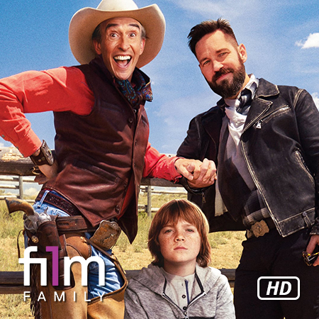Vader zoon en kleinzoon als cowboy op de foto.