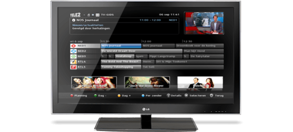 Tv met programma gemist op het beeldscherm