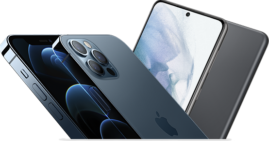Vergelijk design Galaxy S21 vs iPhone 12 Pro